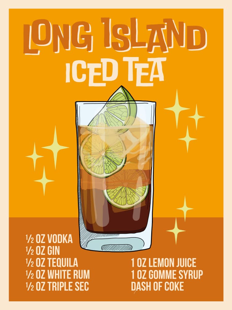 Long Island Iced Tea Recipe by WallChart Art Studio — canvas wall art