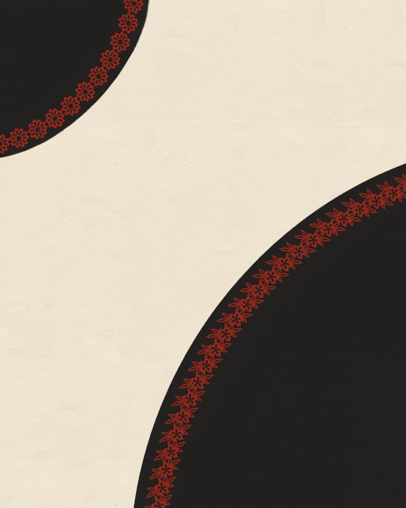 Black Red Floral Curves by Deepthi s — canvas wall art