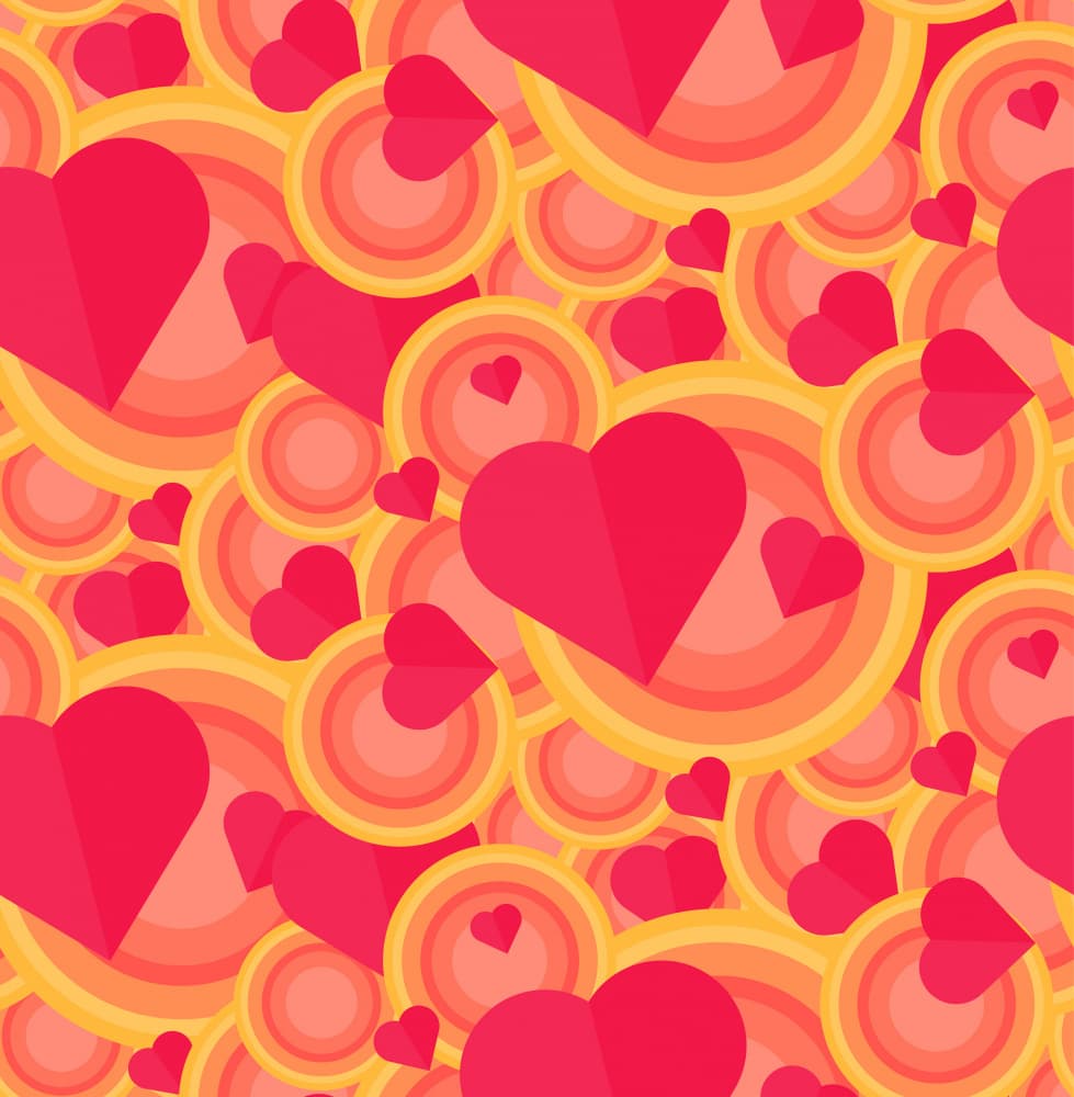 Colorful Hearts Pattern by Marika Barsrsind — canvas wall art