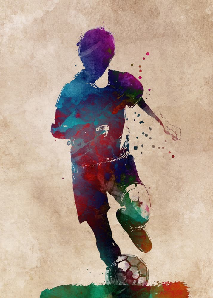 Vibrant Soccer Dribble by Justyna Jaszke — canvas wall art