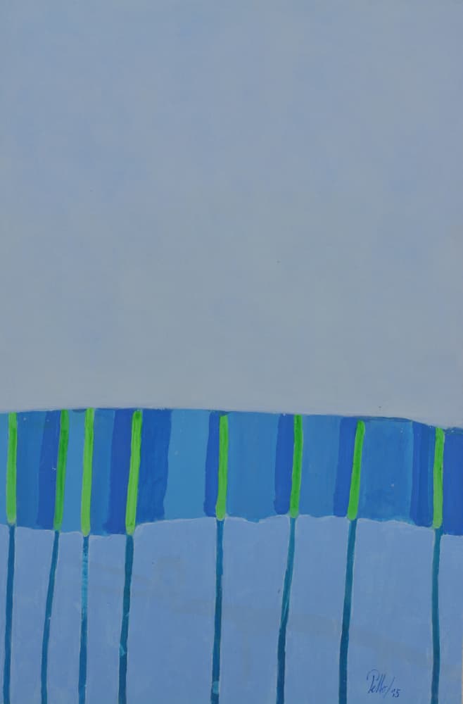 Modern Blue Green Stripes by Mr PETTO — canvas wall art