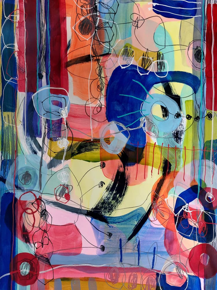Vibrant Abstract Composition by Monika Riethmueller — canvas wall art