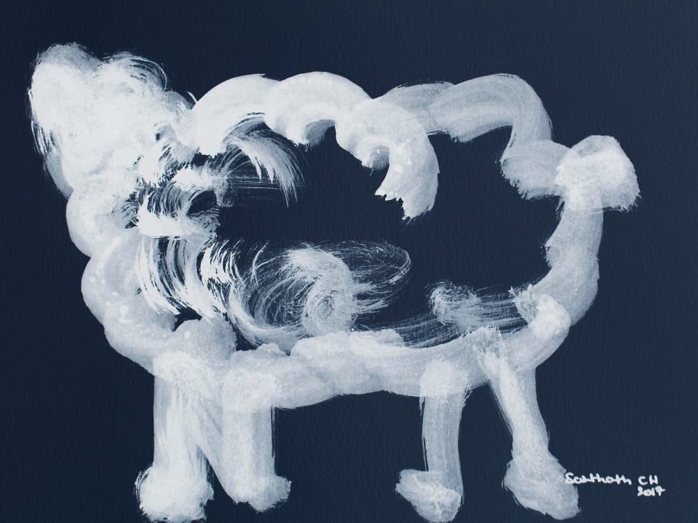 Abstract White Sheep by Santhosh ch — canvas wall art