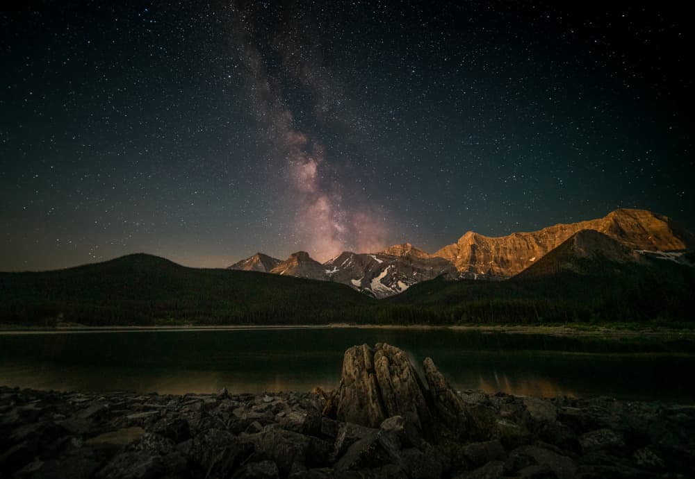 Milky Way Mountain Lake by Bing Li — canvas wall art
