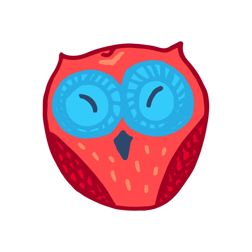 Whimsical Sleepy Owl by Marika Barsrsind — canvas wall art