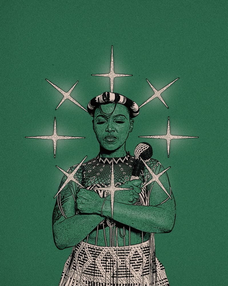 Green Star Goddess by Mathabela Madiela — canvas wall art