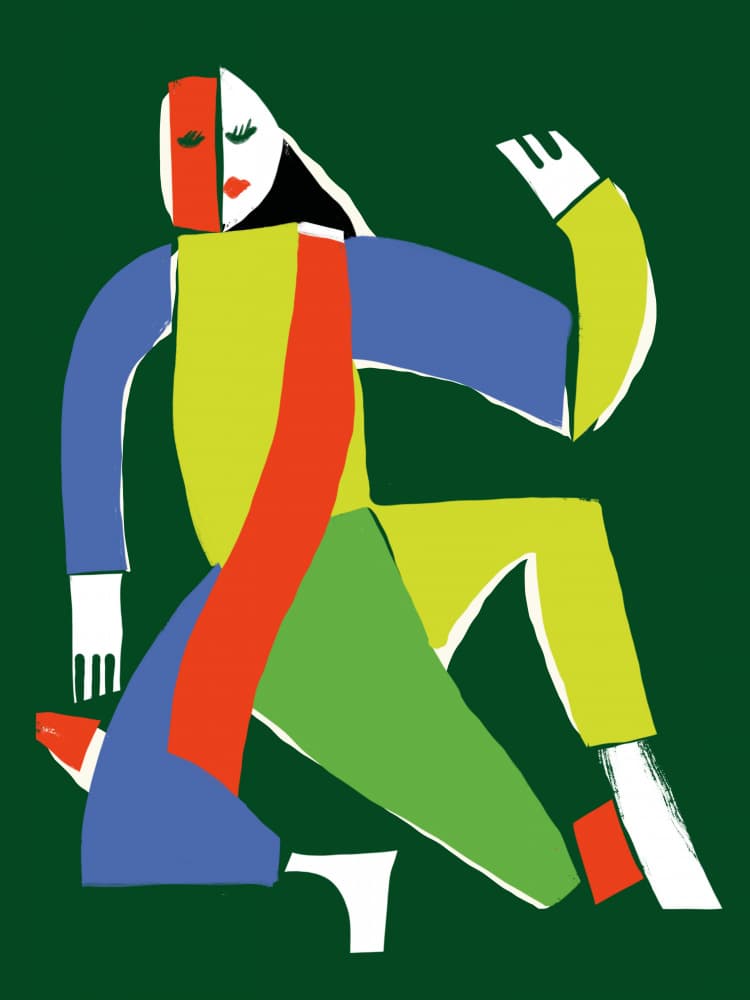 Colorful Abstract Dancer by Little Dean — canvas wall art
