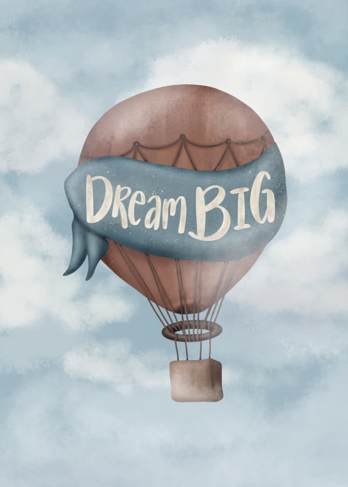 Dream Big Hot Air Balloon by Aminah Eleonora — canvas wall art