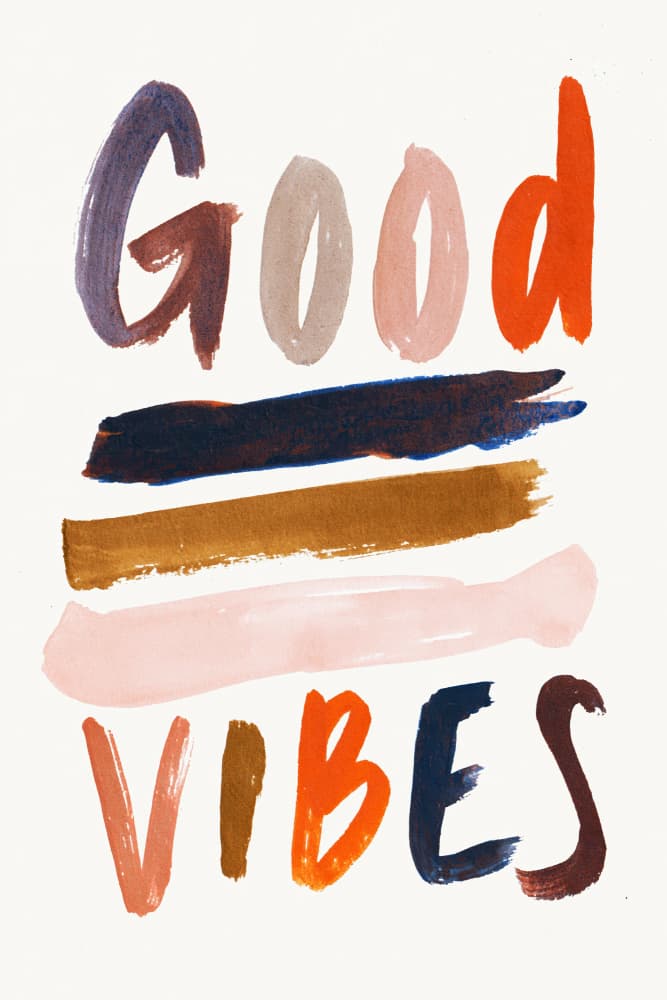 Colorful Good Vibes by Treechild — canvas wall art