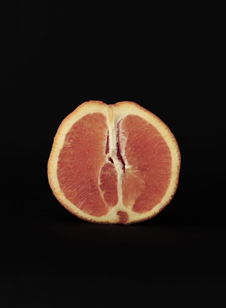 Vibrant Red Grapefruit by Lynann Colligan — canvas wall art