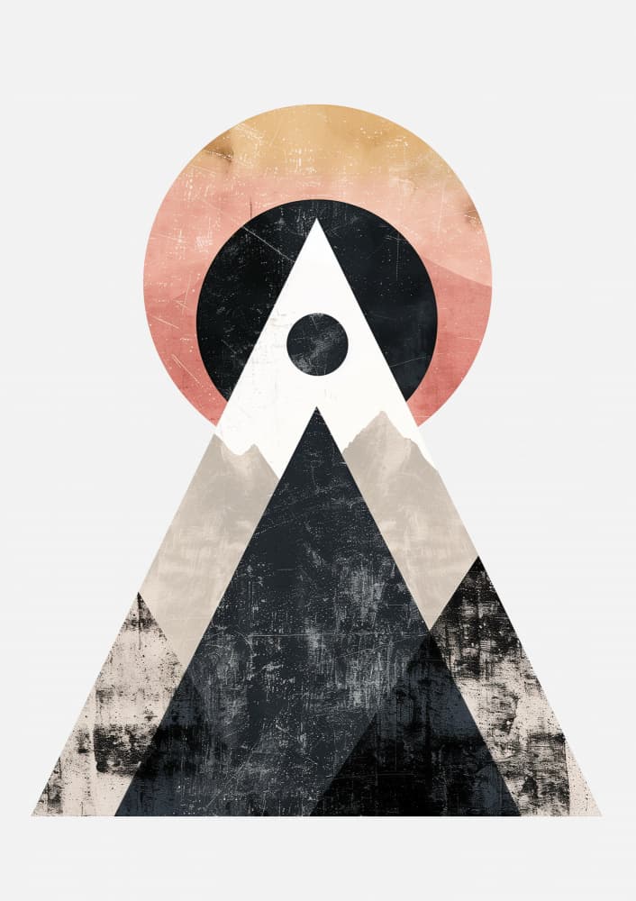 Geometric Mountain Sun by SHANDU — canvas wall art