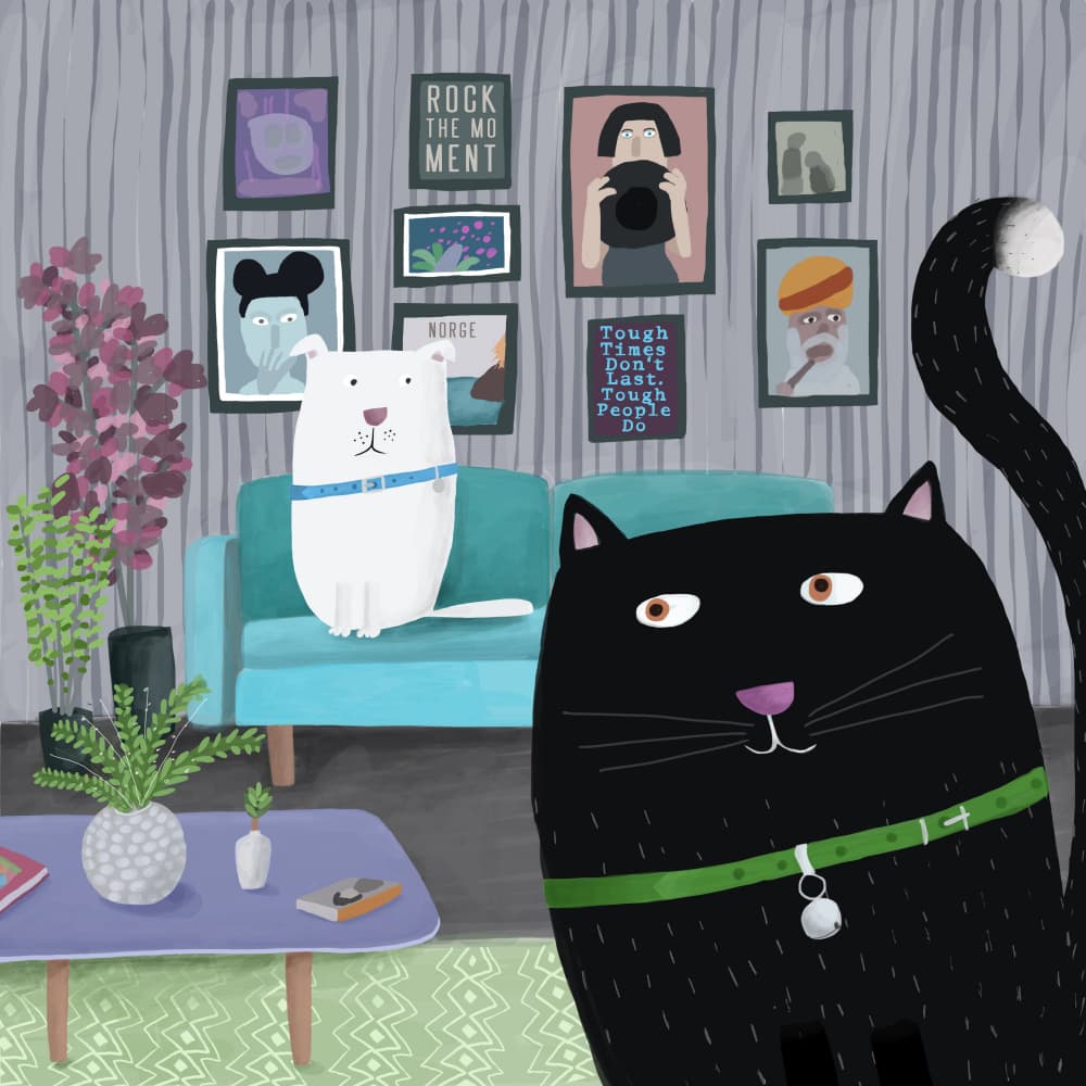 Whimsical Pet Home by Carla Daly — canvas wall art
