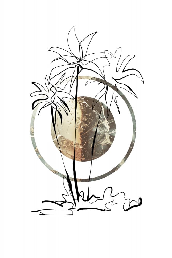 Golden Marble Palms by Rafal Kulik — canvas wall art