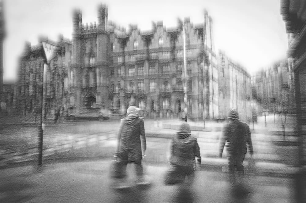 Blurred City Walk by Amer Jassim — canvas wall art