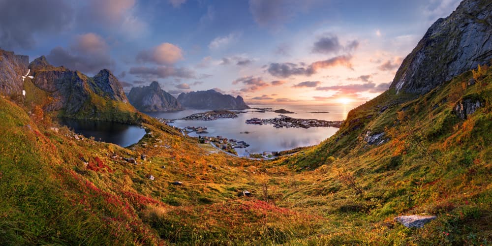 Autumn Fjord Sunset by Martin Strouhal QEP — canvas wall art