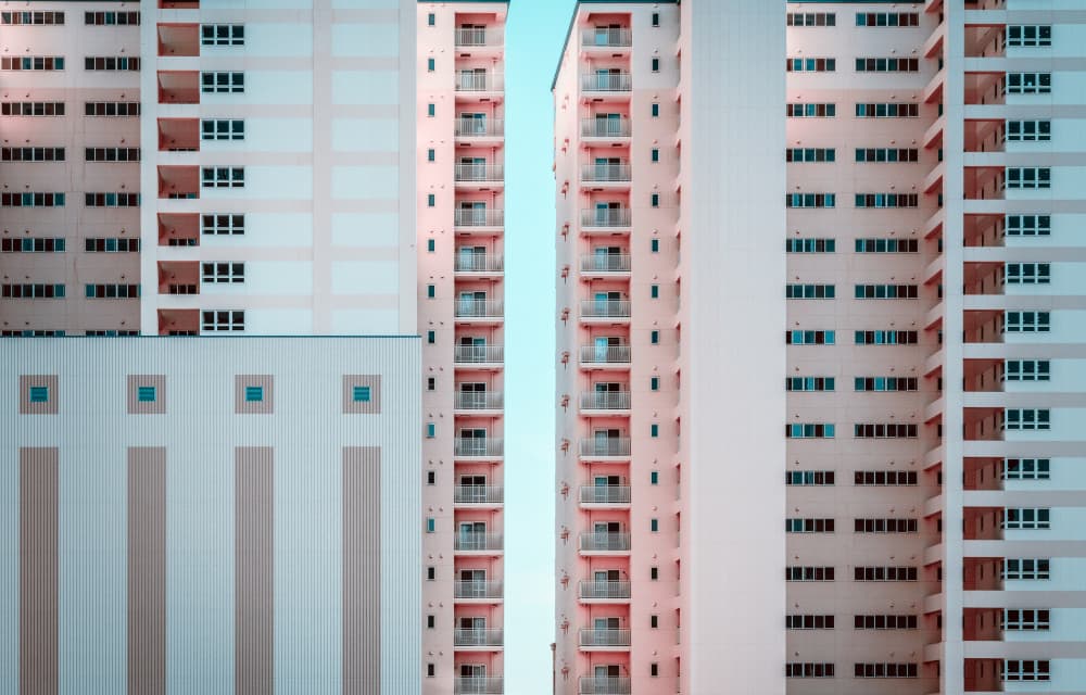 Tall Urban Geometry by Tomoshi Hara — canvas wall art