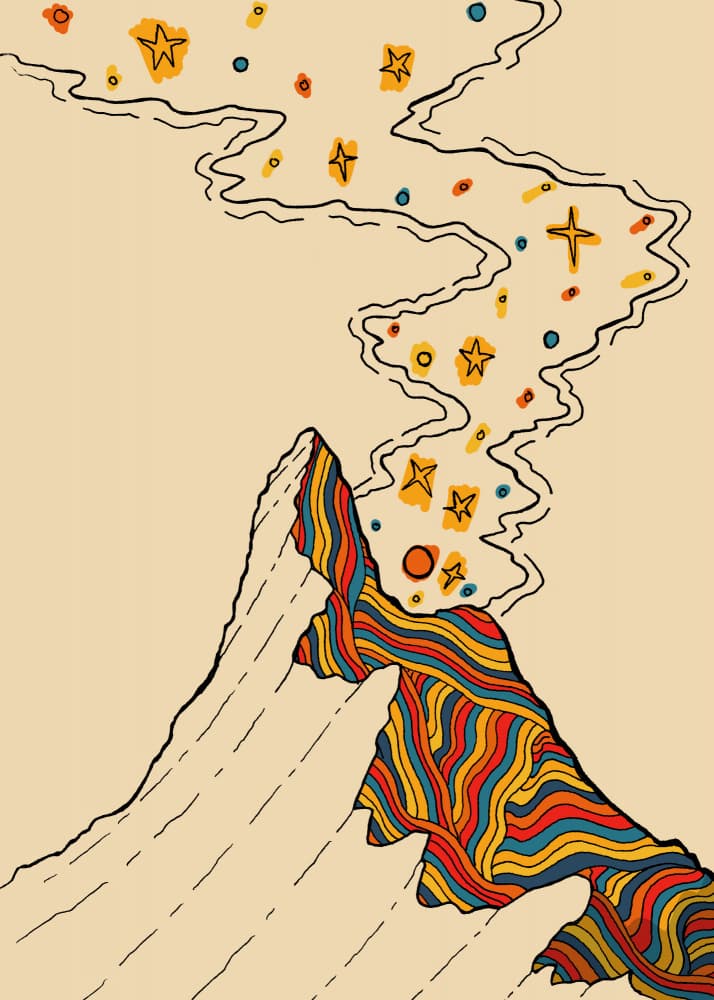 Colorful Star Volcano by Stephen Wade — canvas wall art