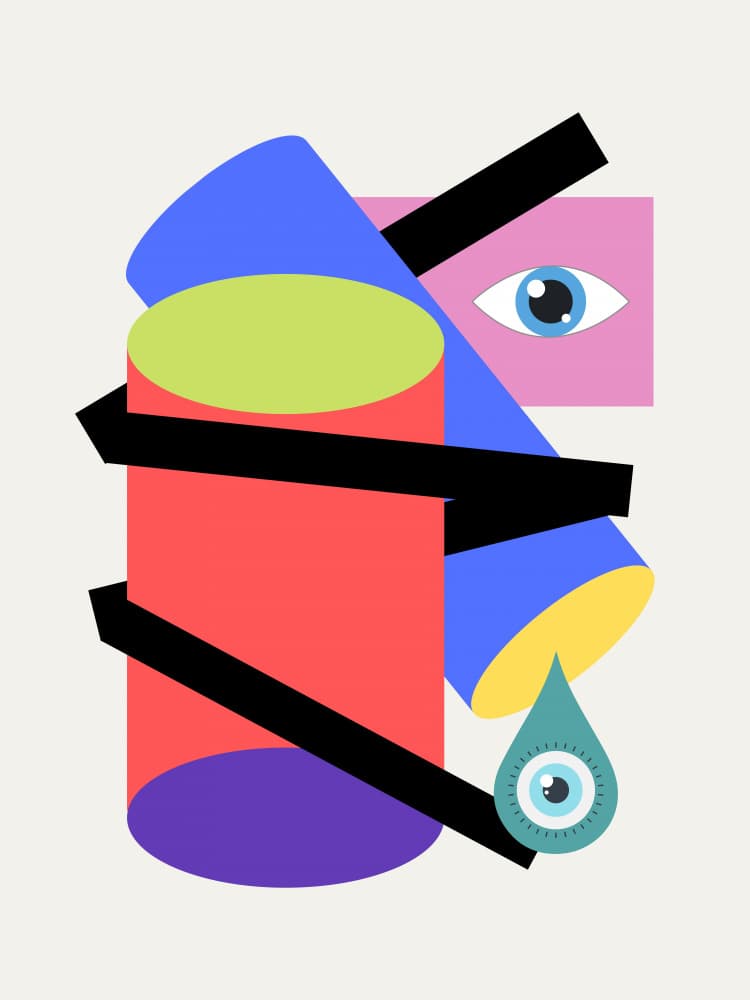 Geometric Crying Eye by Little Dean — canvas wall art