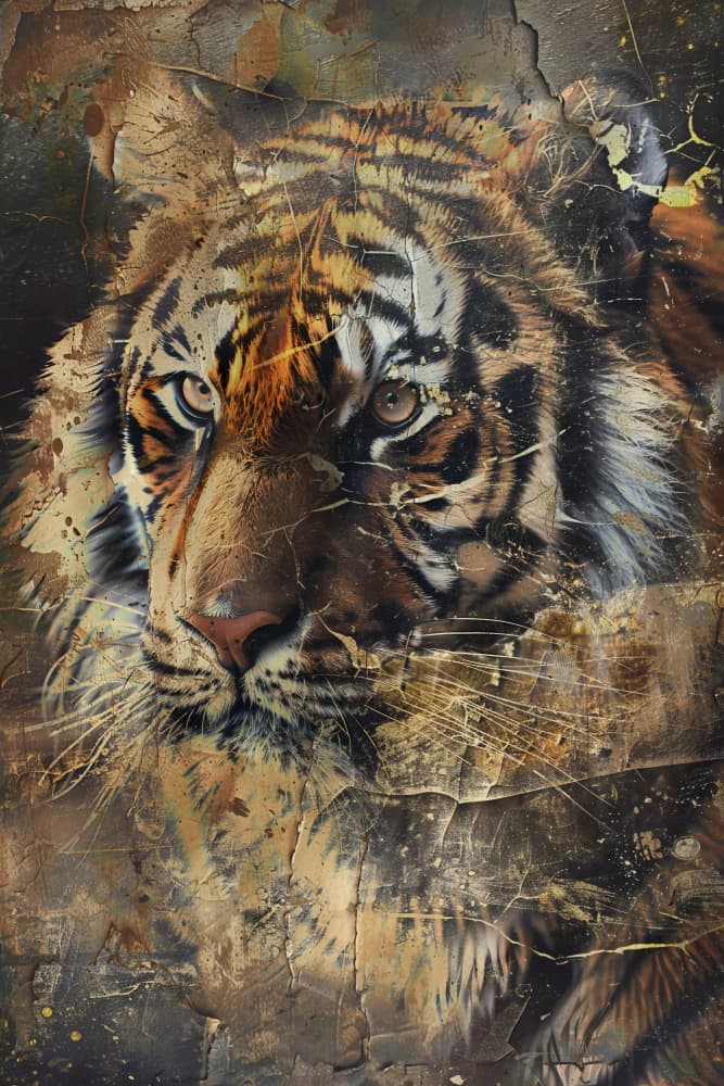 Intense Tiger Gaze by Rafal Kulik — canvas wall art