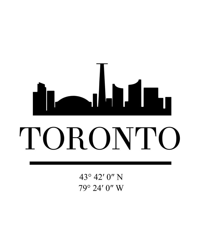 Toronto Skyline Coordinates by Emiliano Deificus — canvas wall art