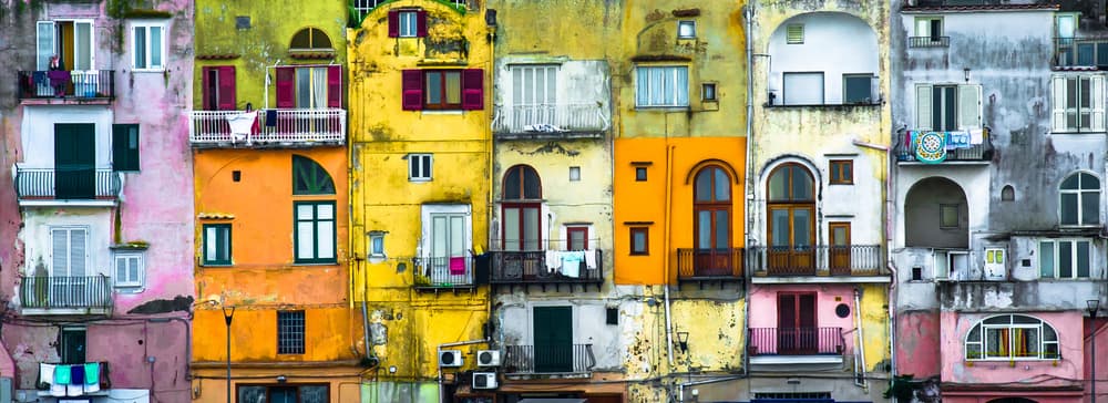 Vibrant Mediterranean Facades by Jean-Luc BESSON — canvas wall art