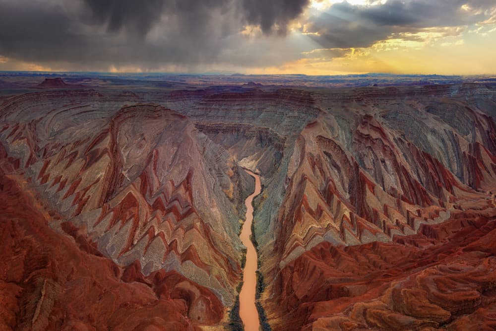 Canyon River Stormlight by Michael Zheng — canvas wall art