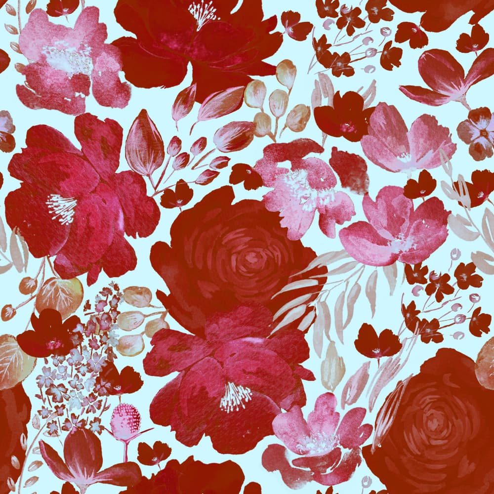 Floral Chaos Watercolor Pattern Red by Anis Illustration — canvas wall art