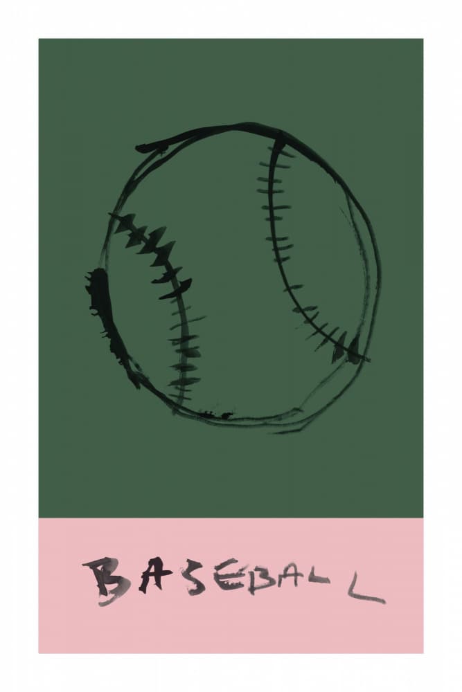 Baseball Sketch by cartissi — canvas wall art