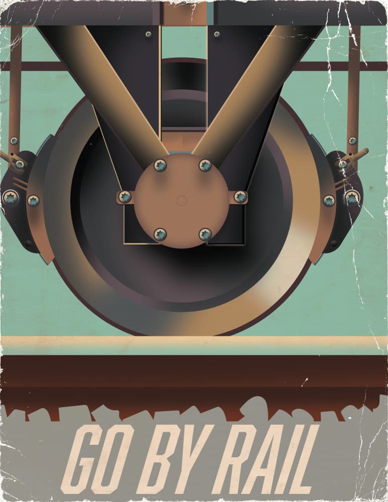 Vintage Train Wheel by Nicholas — canvas wall art