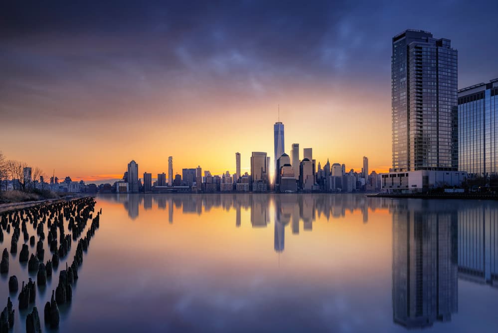 Manhattan Sunrise Reflection by Jorge Ruiz Dueso — canvas wall art