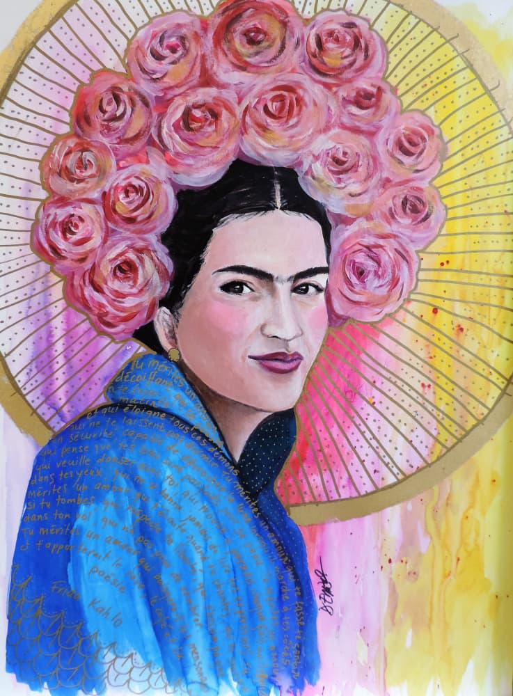 Woman With Rose Crown by Sylvie Demers — canvas wall art