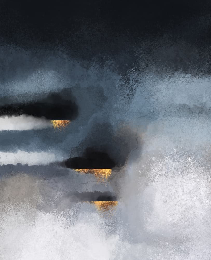 Golden Storm Abstract by Elisabeth Fredriksson — canvas wall art