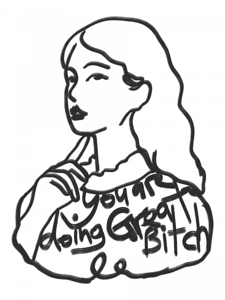 Sassy Woman Portrait by Little Dean — canvas wall art