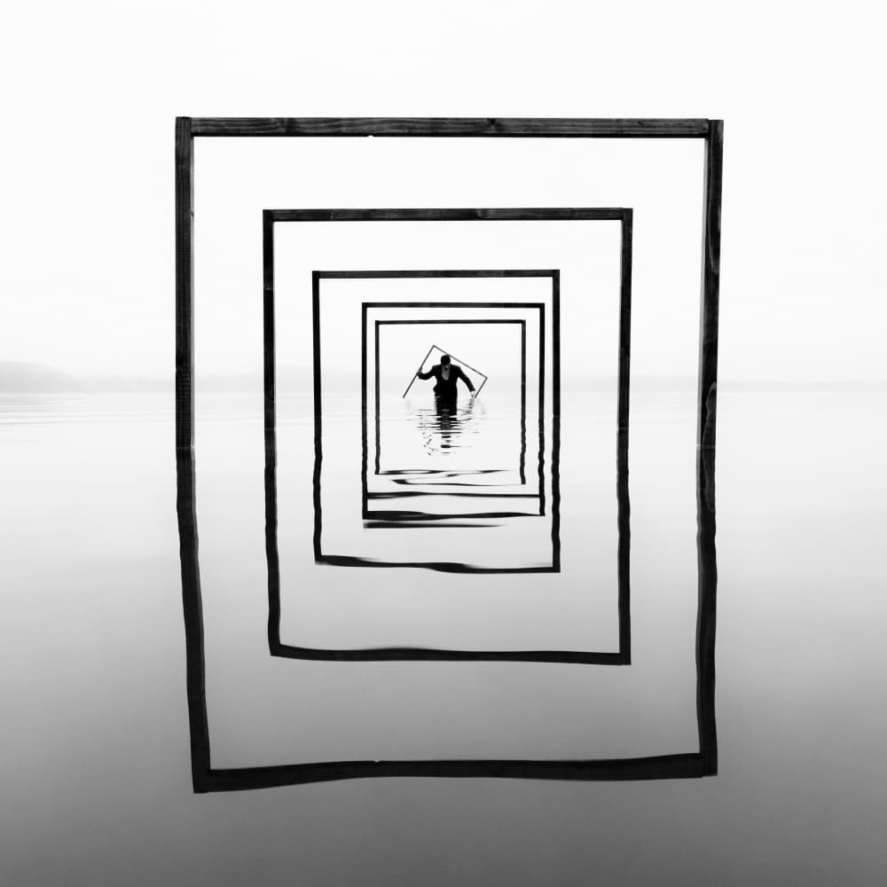 Man In Infinite Frames by Leszek Paradowski — canvas wall art