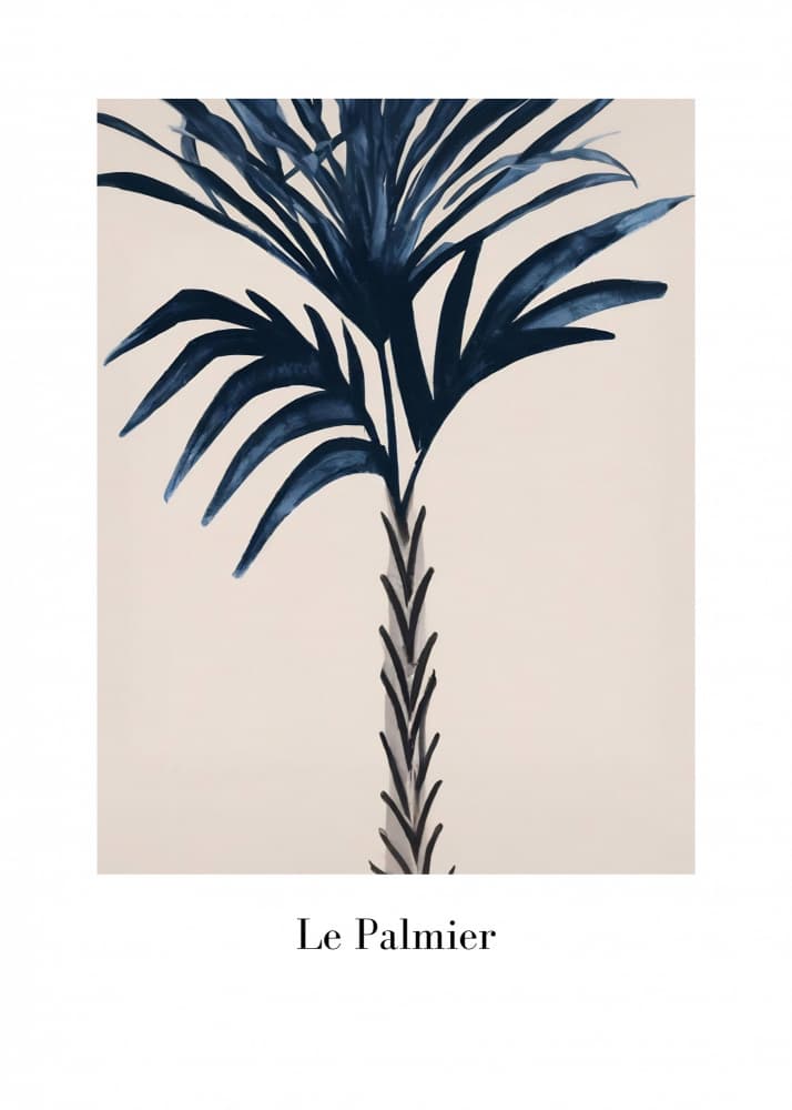 Blue Tropical Palm by Merel Takken — canvas wall art