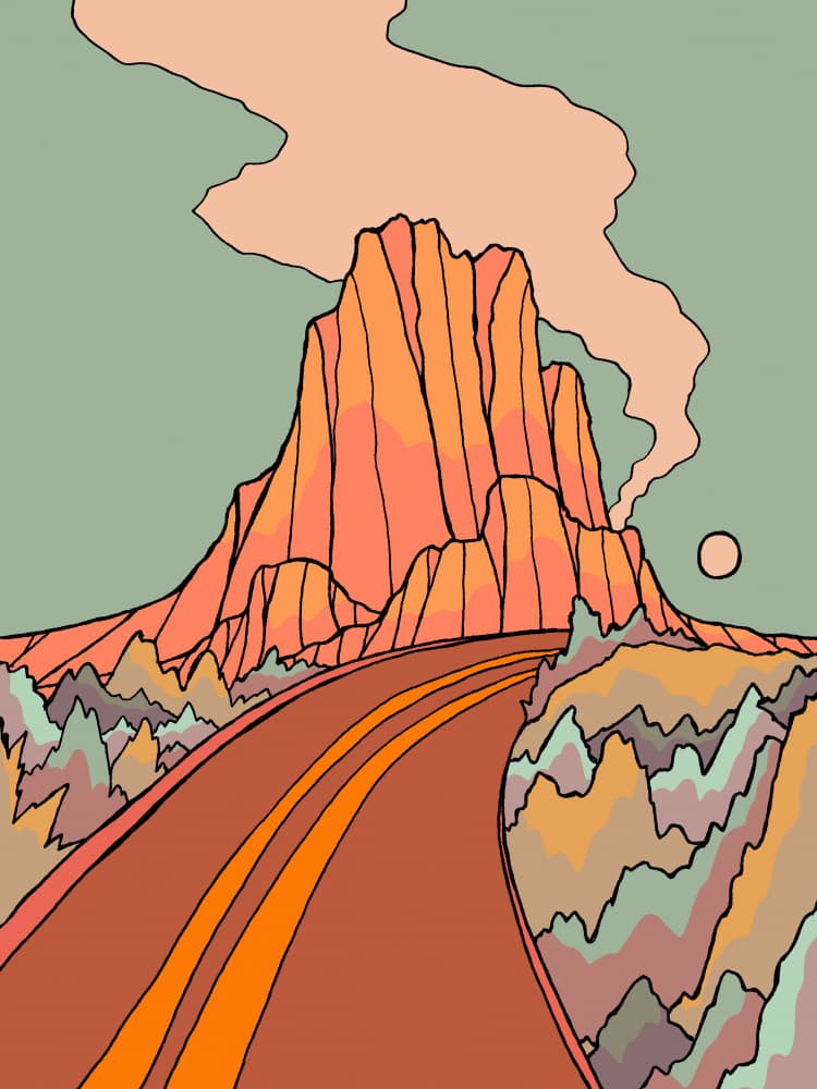 Retro Desert Journey by Stephen Wade — canvas wall art
