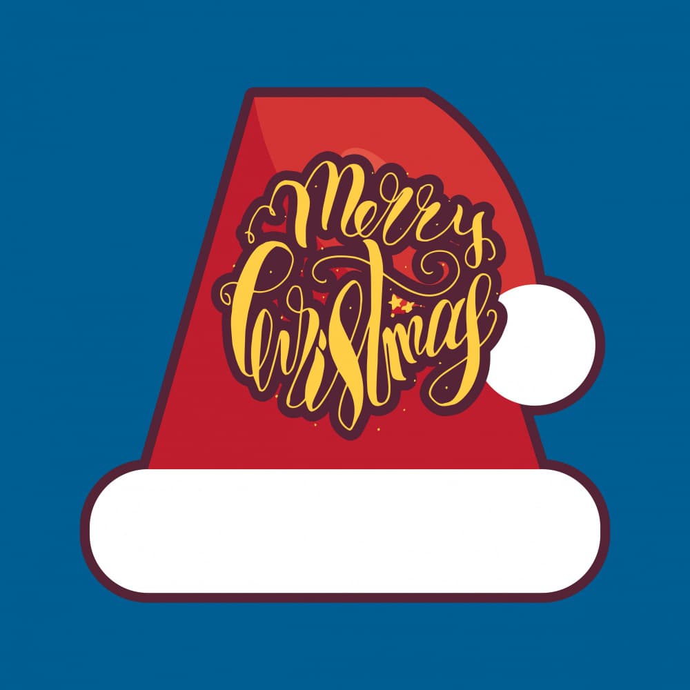 Merry Christmas Santa Hat by Marika Barsrsind — canvas wall art