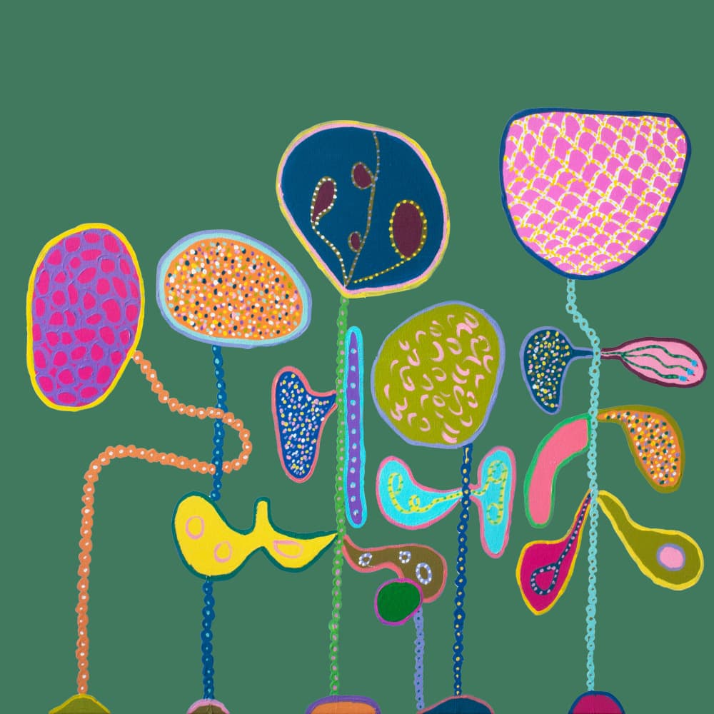 Vibrant Whimsical Plants by Helen Joynson — canvas wall art