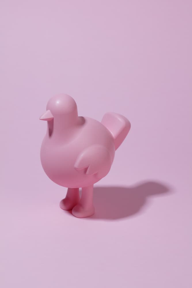 Minimal Pink Bird by Julia Ramiro — canvas wall art
