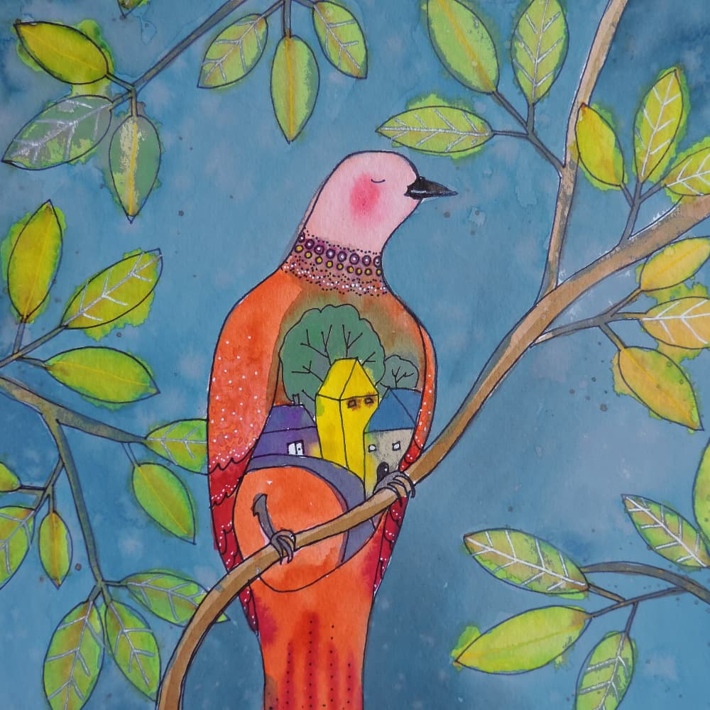 Bird's Inner City by Sylvie Demers — canvas wall art