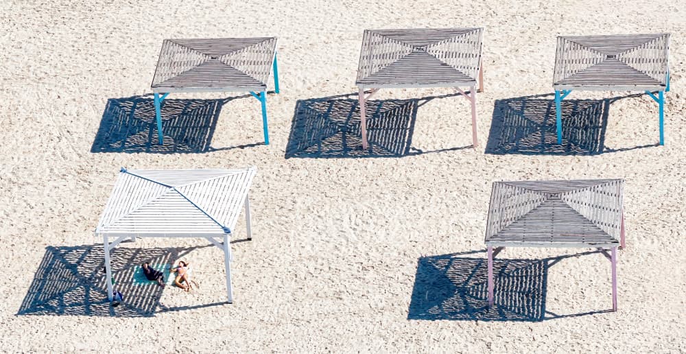 Beach Cabana Shadows by Ido Meirovich — canvas wall art