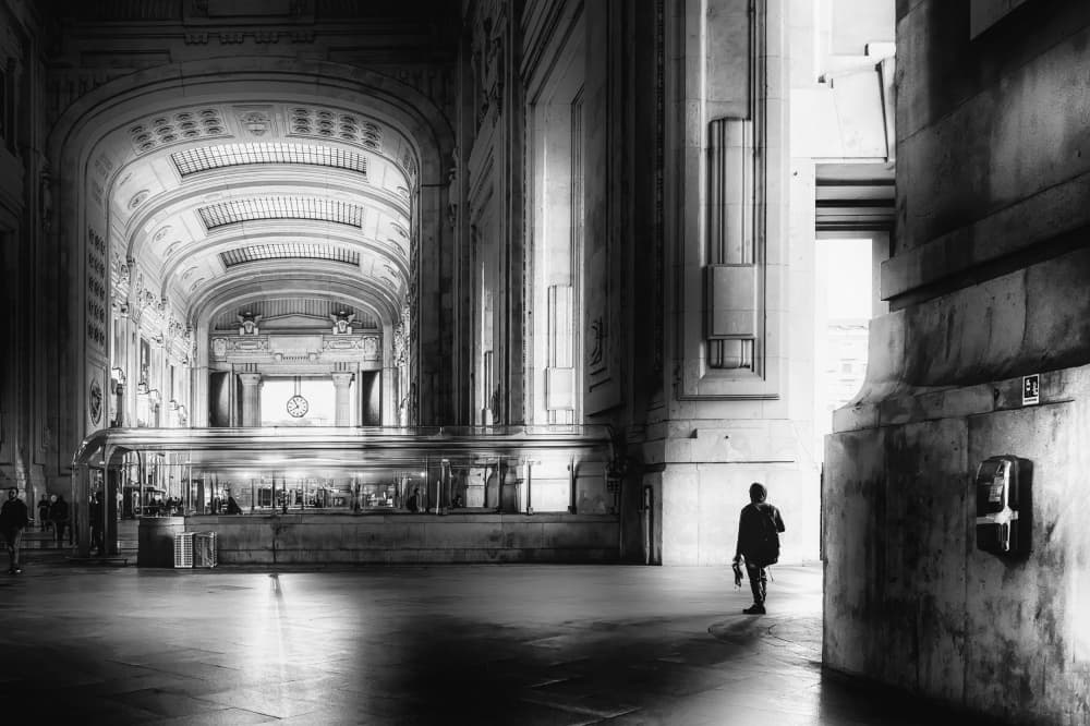 Waiting by Leah Guo — canvas wall art