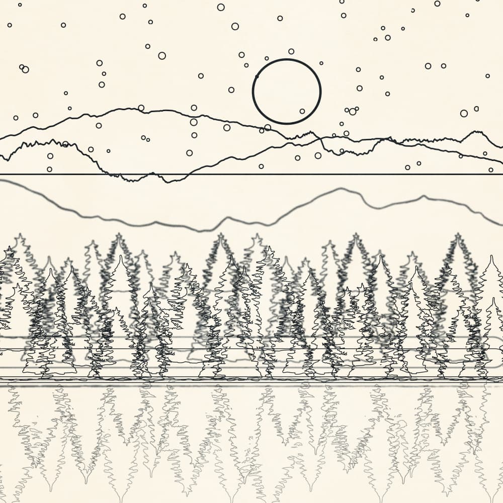Moonlit Winter Landscape by Nadjaa — canvas wall art