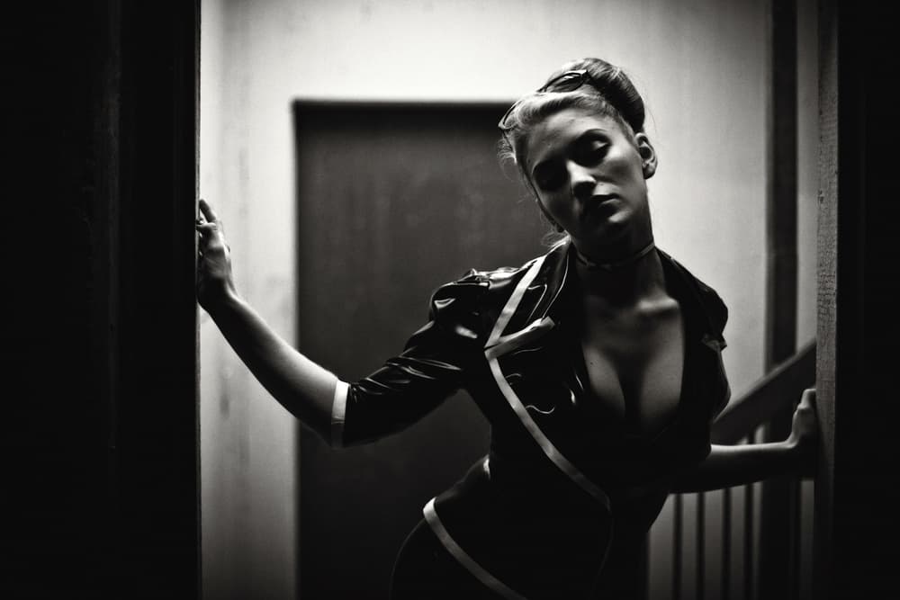 Dramatic Noir Portrait by Erkan Camlilar — canvas wall art