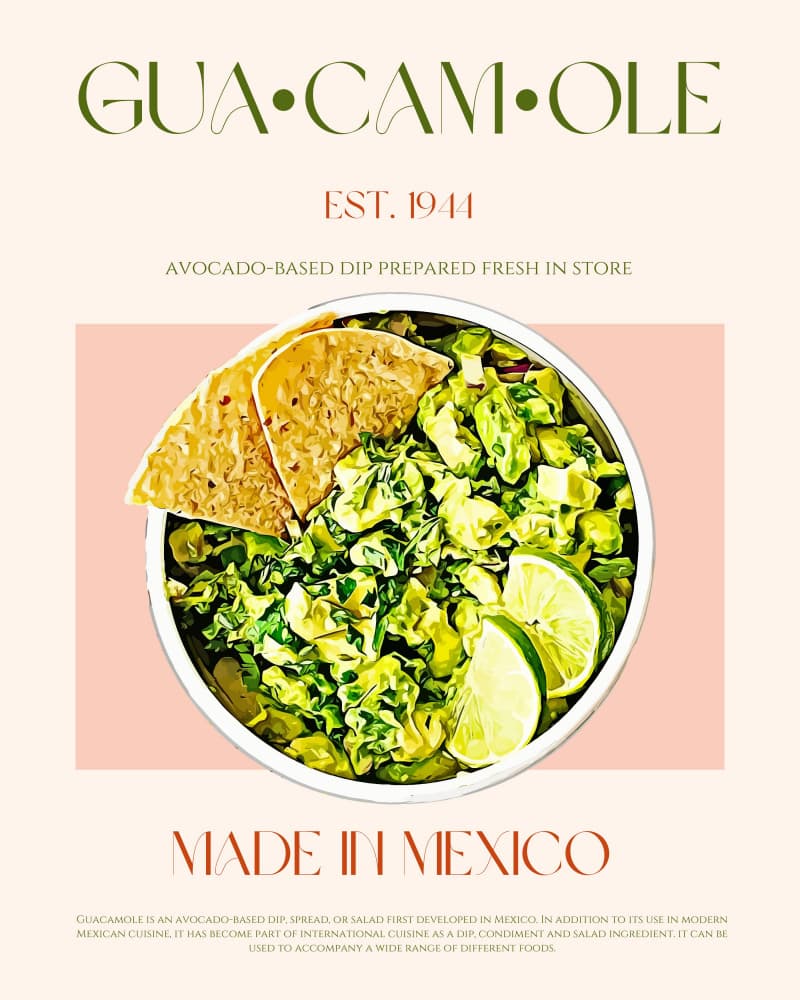 Fresh Guacamole Dip by Nazma Khokhar — canvas wall art