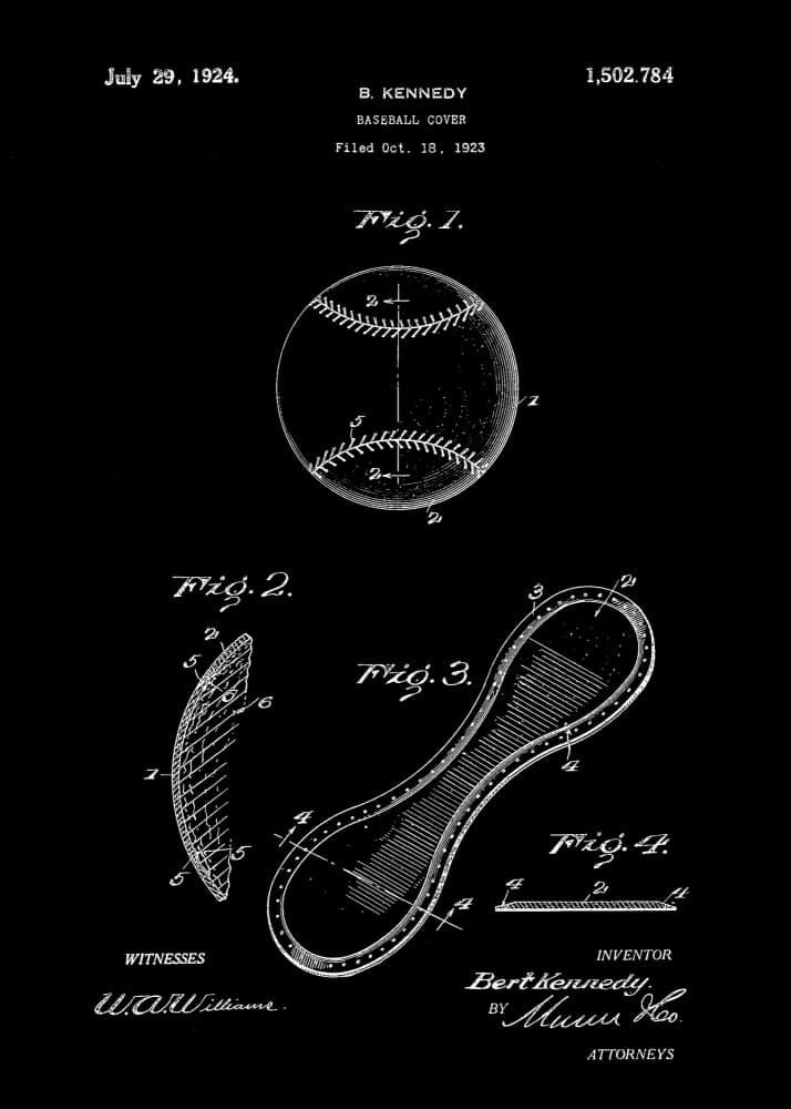 Vintage Baseball Patent by Andreas Magnusson — canvas wall art