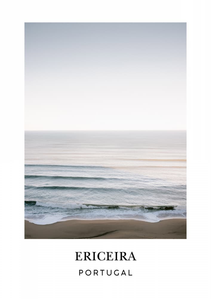 Ericeira waves Travel Poster by Raisa Zwart — canvas wall art