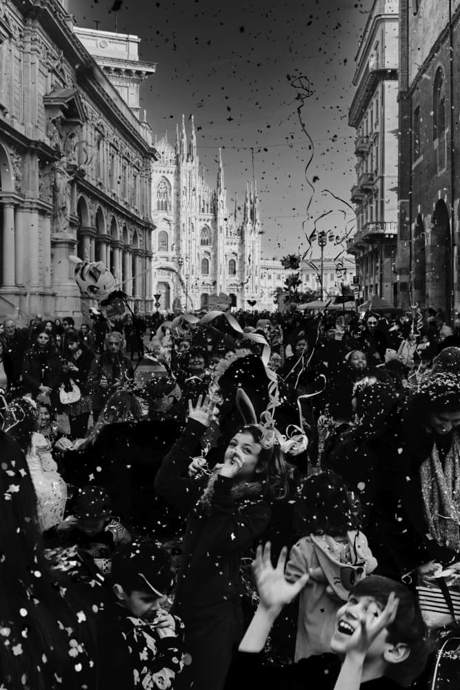 Joyful Milan Street Party by Luca Roveda — canvas wall art