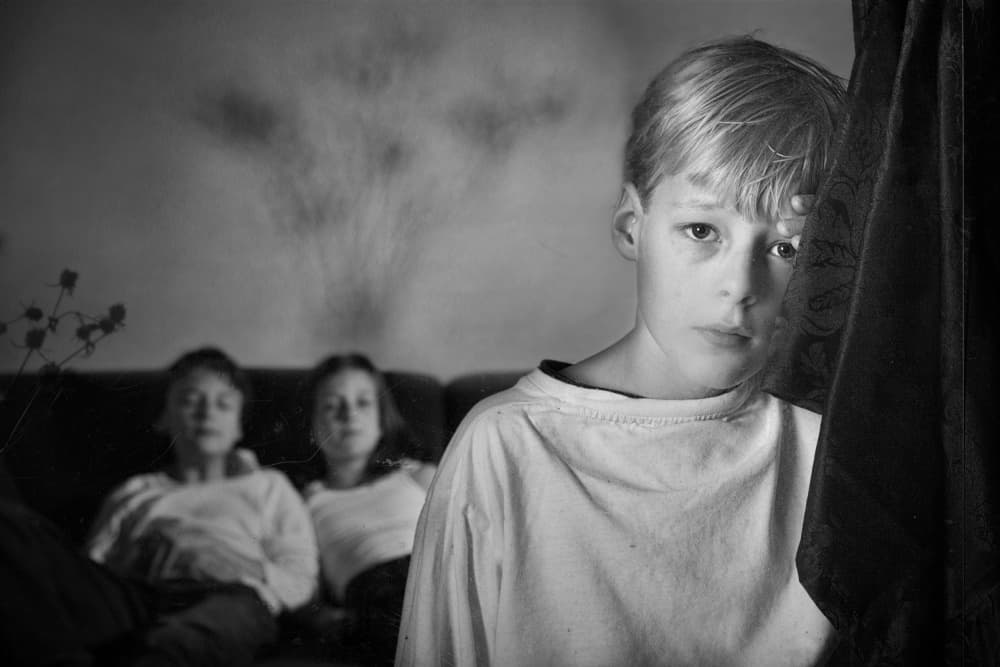 Pensive Boy's Gaze by Mirjam Delrue — canvas wall art