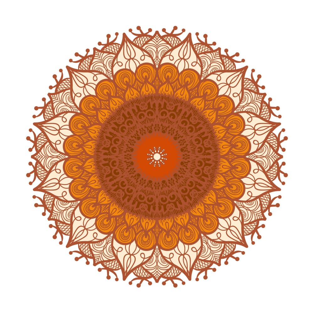 Warm Mandala Pattern by Marika Barsrsind — canvas wall art